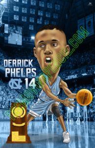 Derrick Phelps UNC Tar Heel Cartoon Caricature