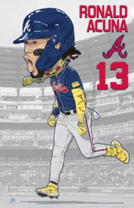 Ronald Acuna Caricature by The Moving Pencil